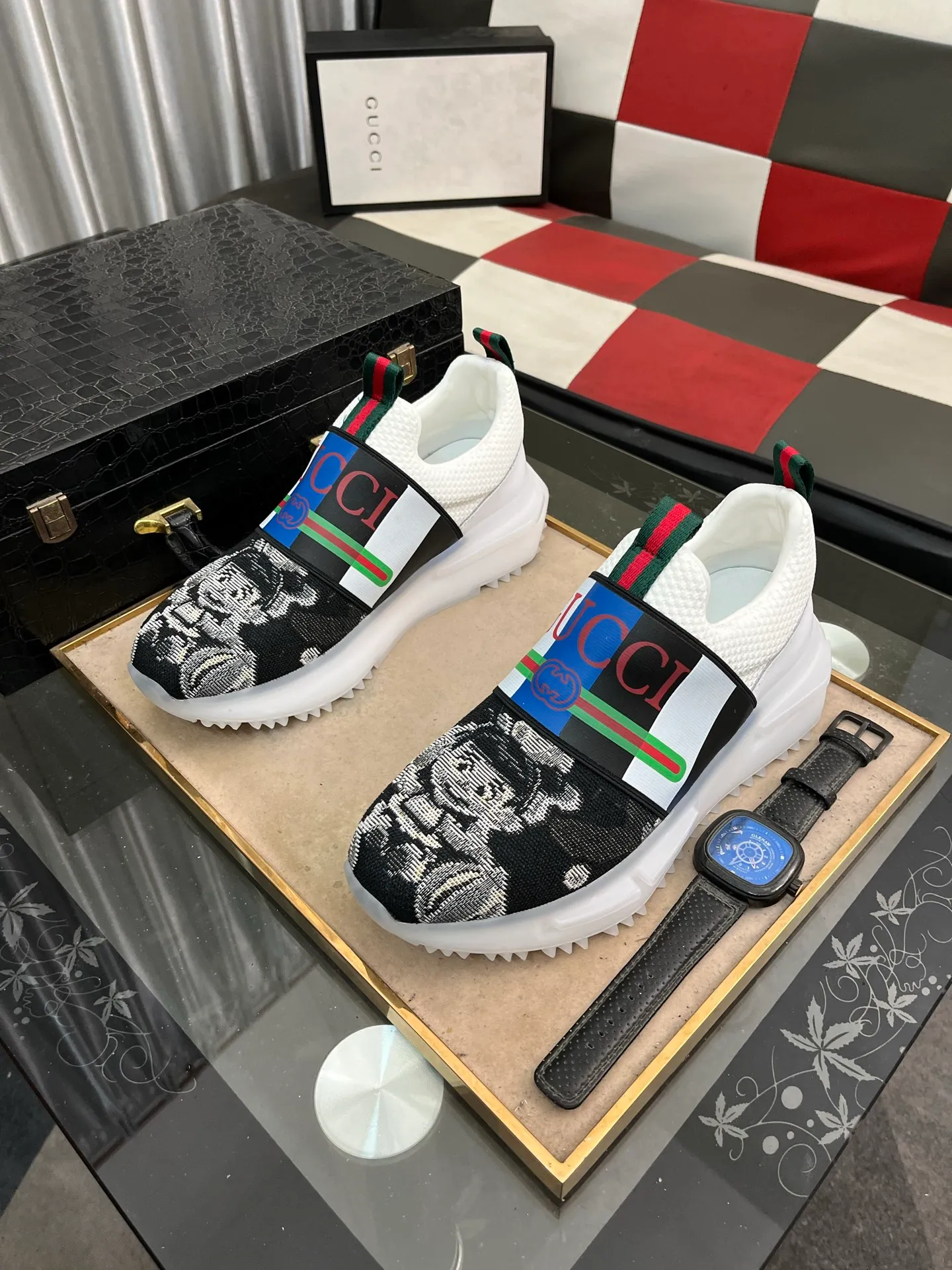 Men's shoes 💰458⌚️⌚️ (GUCCI-Gucci) luxury brand sports and casual shoes, imported original material, sheepskin lining, high-end and comfortable, original outsole is light and wear-resistant! Purely handmade, details determine quality! 38-443️⃣colors available